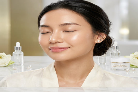 Luxurious macro shot of a woman with flawless glowing bright skin