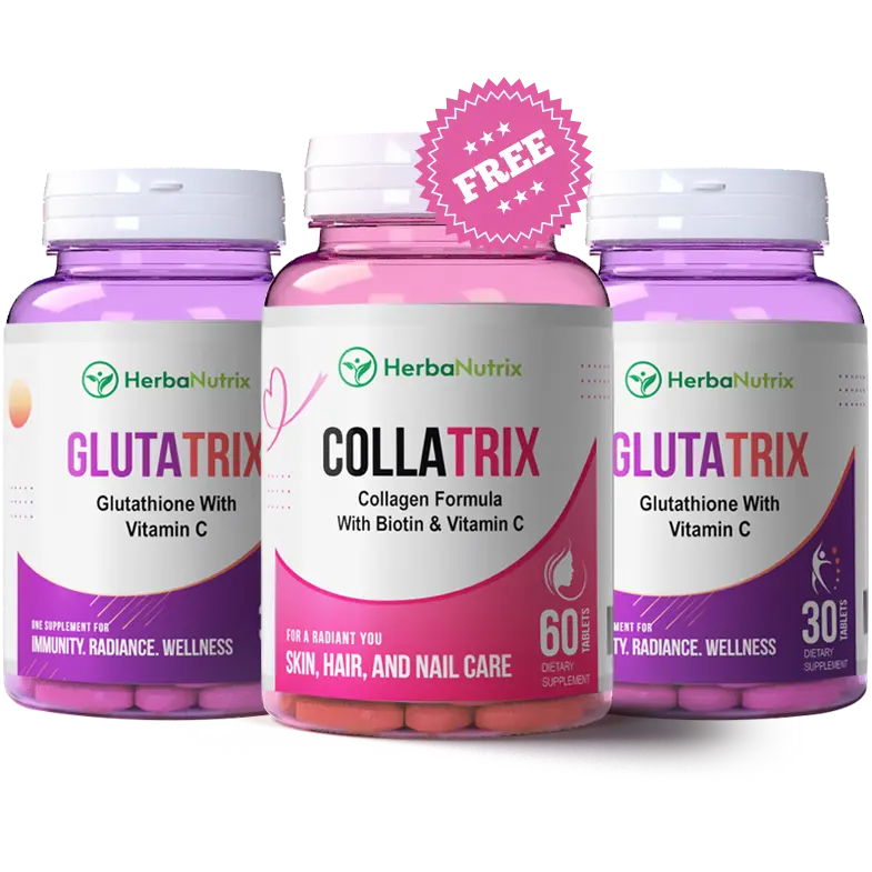 Fair & Glow Bundle(Glutathione + Collagen + Vitamin C) - HerbaNutrix