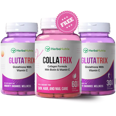 Fair & Glow Bundle(Glutathione + Collagen + Vitamin C) - HerbaNutrix